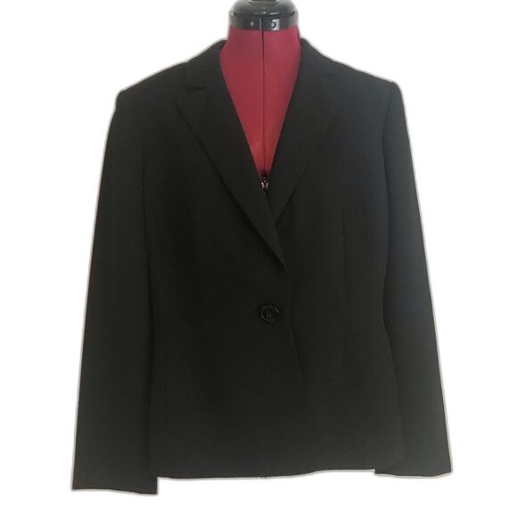 Kasper Blazer Women's Size 14 Black Long Sleeve One-Button Closure - Picture 9 of 9